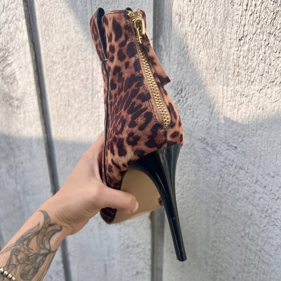Just Fab Leopard Print Cowboy Stiletto Booties Size 9.5 - Picture 7 of 8